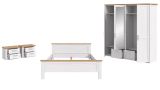 Schlafzimmer Mirano in wei� L�rche und Eiche Artisan Landhaus Set 4-teilig Liegefl�che 180 x 200 cm