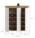 Kommode Assino in wei� und Evoke Eiche 105 x 111 cm