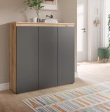 Kommode Assino in grau und Evoke Eiche 105 x 111 cm