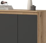 Kommode Assino in grau und Evoke Eiche 105 x 111 cm