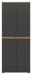 Mehrzweckschrank Assino in Grau und Eiche, 4-t�rig 70 x 175 cm, 7 Einlegeb�den und Kleiderstange