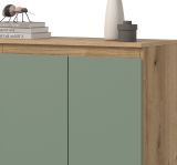 Kommode Assino in gr�n und Evoke Eiche 105 x 111 cm