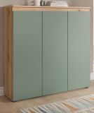 Kommode Assino in gr�n und Evoke Eiche 105 x 111 cm