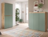 Kommode Assino in gr�n und Evoke Eiche 105 x 111 cm