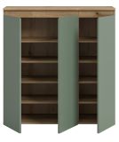 Kommode Assino in gr�n und Evoke Eiche 105 x 111 cm