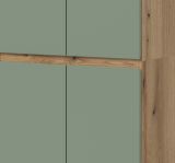 Mehrzweckschrank Assino in Gr�n und Eiche 70 x 175 cm, mit 7 Einlegeb�den und Kleiderstange
