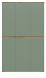 Mehrzweckschrank Assino in Gr�n und Eiche, 6-t�rig 105 x 175 cm mit 14 Einlegeb�den und Kleiderstange