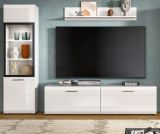 Wohnwand Cover in wei� Hochglanz 3-teilig 220 x 160 cm