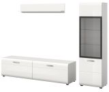 Wohnwand Cover in wei� Hochglanz 3-teilig 220 x 160 cm