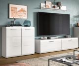 Wohnwand Cover in wei� Hochglanz 3-teilig 255 x 160 cm