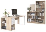 B�rom�bel Set Remote in Eiche und Wei� mit Schreibtisch, Container und 3x Regal
