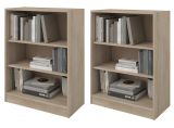 B�rom�bel Set Remote in Eiche und Wei� mit Schreibtisch, Container und 3x Regal