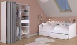 Parisot Kinder- und Jugendzimmer Sleep11 in wei� Komplett-Set 2-teilig mit Stauraumbett und Kleiderschrank