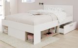 Stauraumbett Mika in wei� und Eiche Funktionsbett mit Bettschubkasten Set Liegefl�che 120 x 200 cm