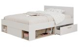 Stauraumbett Mika in wei� und Eiche Funktionsbett mit Bettschubkasten Set Liegefl�che 120 x 200 cm