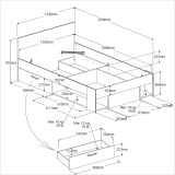 Kinder- und Jugendzimmer Mika in wei� und Eiche Set 2-teilig, Stauraumbett und Kleiderschrank