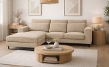 Sofa Valero in beige Cord Ecksofa 4-Sitzer 276 x 183 cm