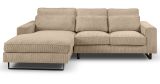 Sofa Valero in beige Cord Ecksofa 4-Sitzer 276 x 183 cm