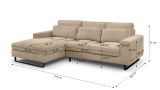 Sofa Valero in beige Cord Ecksofa 4-Sitzer 276 x 183 cm