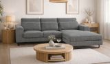 Sofa Valero in grau Cord Ecksofa 4-Sitzer 276 x 183 cm