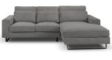 Sofa Valero in grau Cord Ecksofa 4-Sitzer 276 x 183 cm