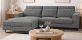Sofa Valero in grau Cord Ecksofa 4-Sitzer 276 x 183 cm