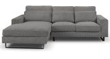 Sofa Valero in grau Cord Ecksofa 4-Sitzer 276 x 183 cm