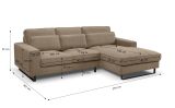 Sofa Valero in braun-beige Cord Ecksofa 4-Sitzer 276 x 183 cm
