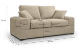 Sofa Novana in beige Strukturstoff 2-Sitzer 182 cm