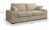 Sofa Novana in beige Strukturstoff 3-Sitzer 221 cm