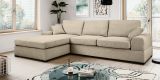 Sofa Novana in beige Strukturstoff Ecksofa 5-Sitzer 308 x 186 cm