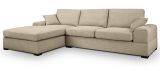 Sofa Novana in beige Strukturstoff Ecksofa 5-Sitzer 308 x 186 cm