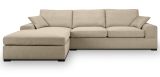 Sofa Novana in beige Strukturstoff Ecksofa 5-Sitzer 308 x 186 cm