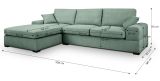 Sofa Novana in petrol Strukturstoff Ecksofa 5-Sitzer 308 x 186 cm