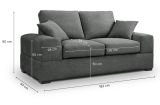 Sofa Novana in grau Strukturstoff 2-Sitzer 182 cm