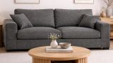 Sofa Novana in grau Strukturstoff 3-Sitzer 221 cm