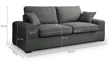 Sofa Novana in grau Strukturstoff 3-Sitzer 221 cm