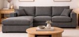 Sofa Novana in grau Strukturstoff Ecksofa 5-Sitzer 308 x 186 cm