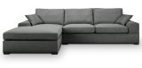 Sofa Novana in grau Strukturstoff Ecksofa 5-Sitzer 308 x 186 cm