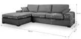Sofa Novana in grau Strukturstoff Ecksofa 5-Sitzer 308 x 186 cm