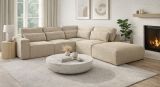 Sofa Pargola in beige Webstoff Ecksofa 4-Sitzer 305 x 281 cm