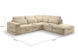 Sofa Pargola in beige Webstoff Ecksofa 4-Sitzer 305 x 281 cm