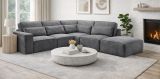 Sofa Pargola in grau Webstoff Ecksofa 4-Sitzer 305 x 281 cm