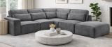 Sofa Pargola in grau Webstoff Ecksofa 4-Sitzer 305 x 281 cm