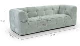 Sofa Astaro in mintblau Strukturstoff 2,5-Sitzer 217 cm