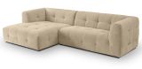 Sofa Astaro in beige Webstoff Ecksofa 5-Sitzer 292 x 161 cm