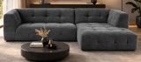 Sofa Astaro in grau Webstoff Ecksofa 5-Sitzer 292 x 161 cm