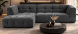 Sofa Astaro in grau Webstoff Ecksofa 5-Sitzer 292 x 161 cm