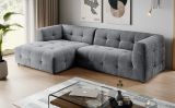 Sofa Astaro in grau Webstoff Ecksofa 5-Sitzer 292 x 161 cm
