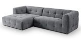 Sofa Astaro in grau Webstoff Ecksofa 5-Sitzer 292 x 161 cm